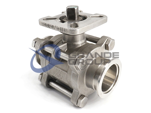 3PC Clamp Ball Valve with  mountingpad 200PSI