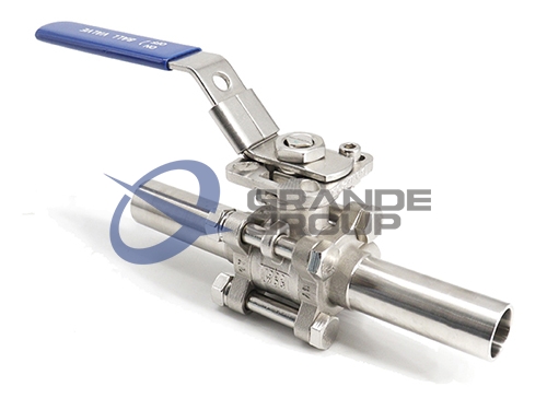 3PC Sanitary  Butt Weld Ball Valve With Mounting Pad